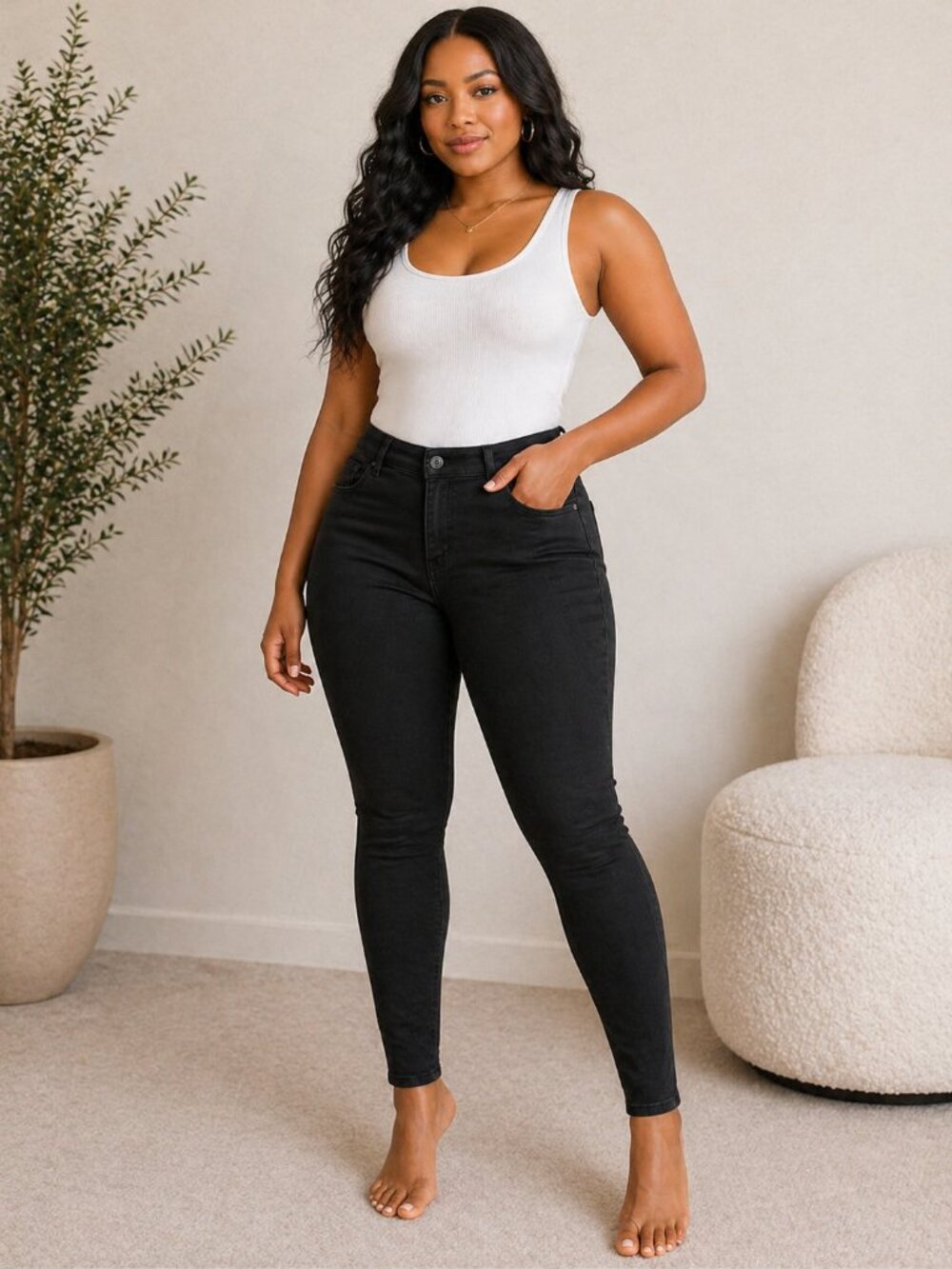 Rue21 Black High Rise Jeggings - Skinny Jeans - Stretch Denim